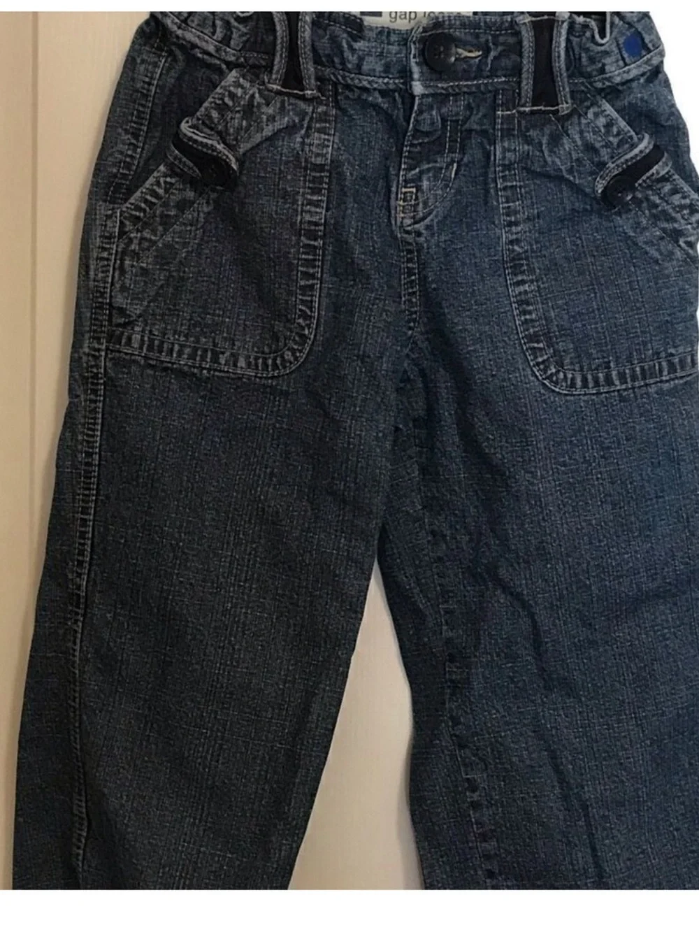 GAP Girls' Dark Blue Cropped Wide-Leg Jeans